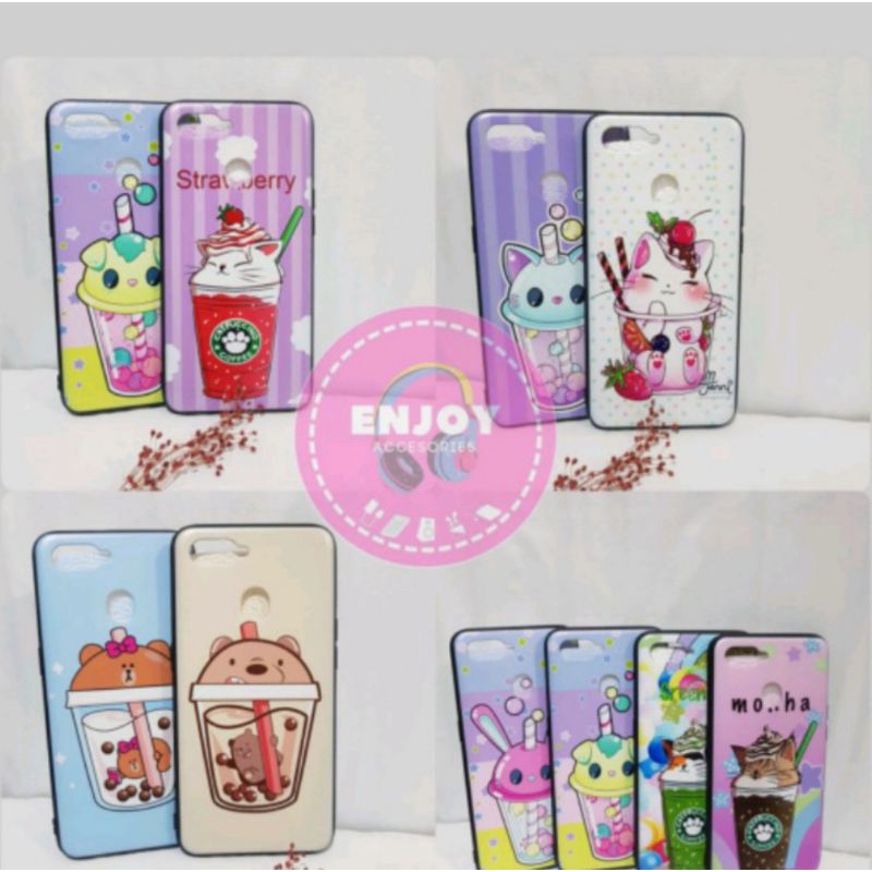 CASE FUZE GLOSY DRINK BOBA  OPPO SAMSUNG VIVO