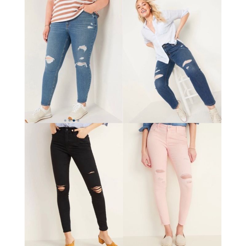 Celana  Jeans Wanita OLD NAVY Hight -Waisted Rockstar Super Skinny Denim Baranded Original