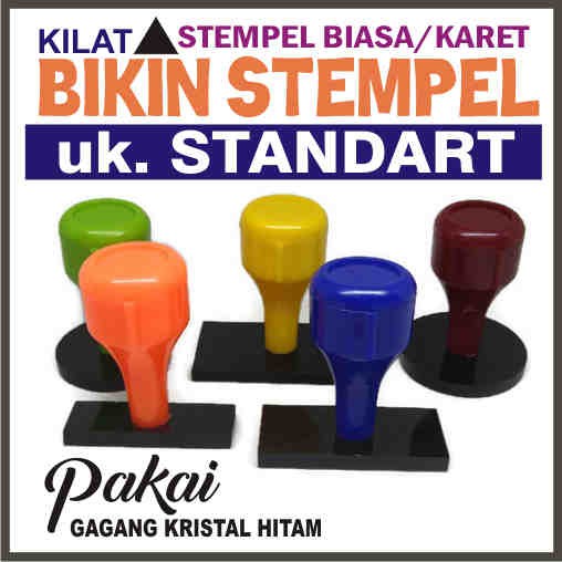 Jual Bikin Stempel Biasa Karet Runaflek Gagang Kristal Hitam Indonesia