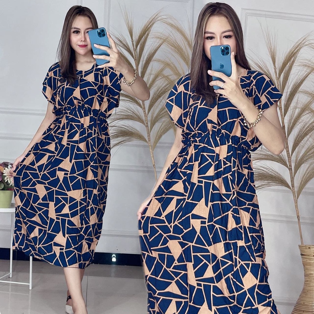 Daster Manohara Rayon Resleting Depan Busui Halus Adem Terbaru Kekinian Casual Dress