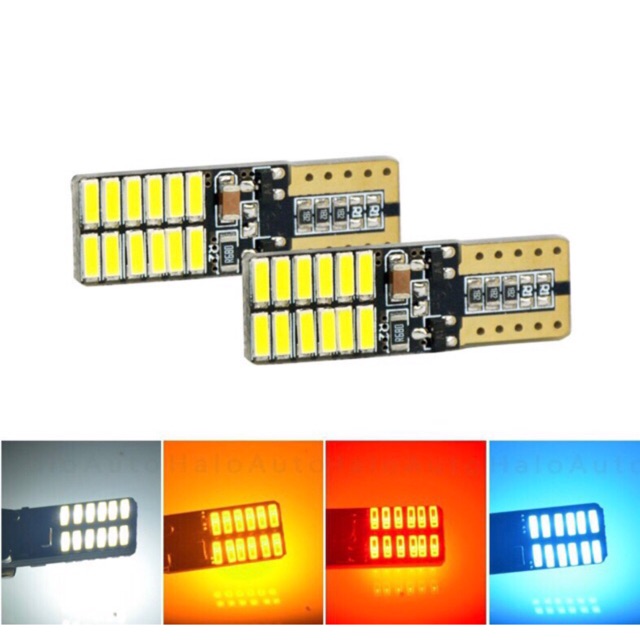 Led T10 Lampu Kabin Plat Mobil Lampu Senja 24 Smd 2 Pcs sepasang R036