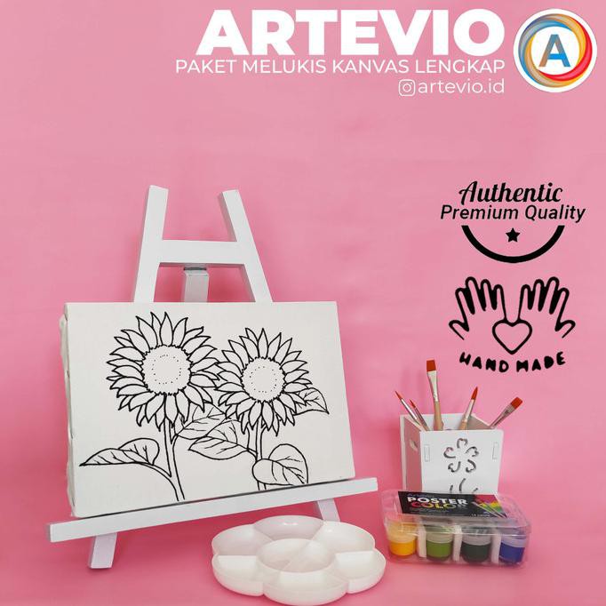 

Stok Baru! Paket Lukis / Paket Kanvas Lukis Cat Poster Kuas Lukis Dan Easel Lukis - 30 X 20 Murah