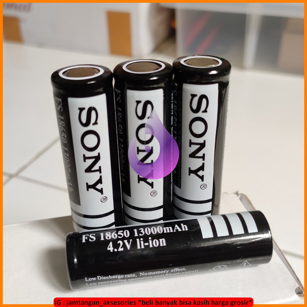 BATU BATERAI BATTERY SONY FS 18650 RECHARGEABLE 13000mAh 4.2V HITAM