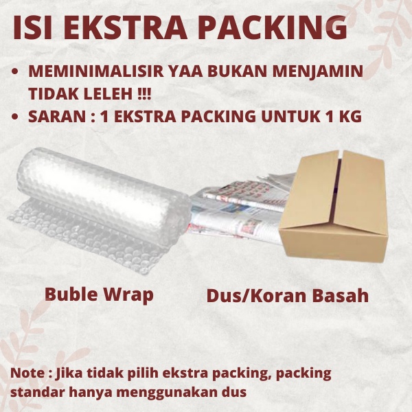 

Tambahan Ekstra Packing Bubble Wrap + Koran/Kardus Basah