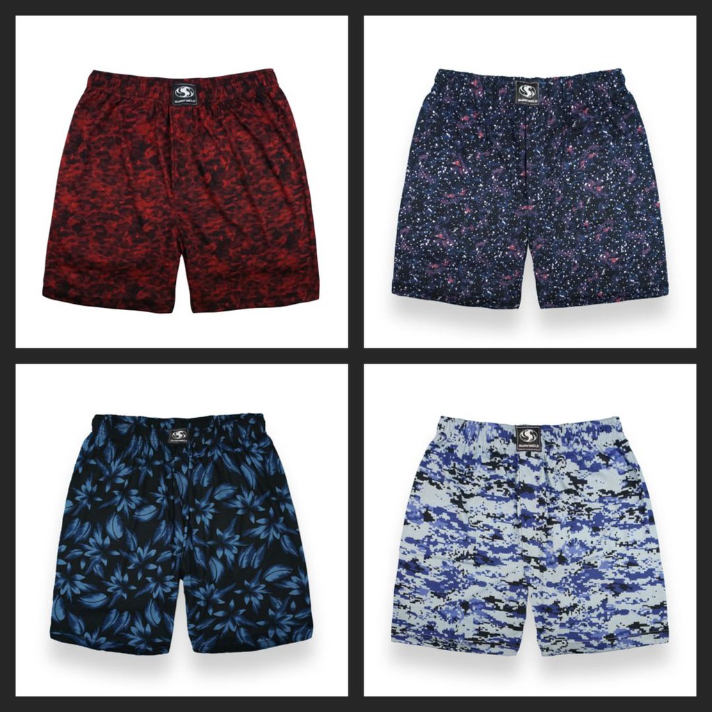 SURFINCLO Boxer Pria Motif Full Printing Bahan Adem Halus