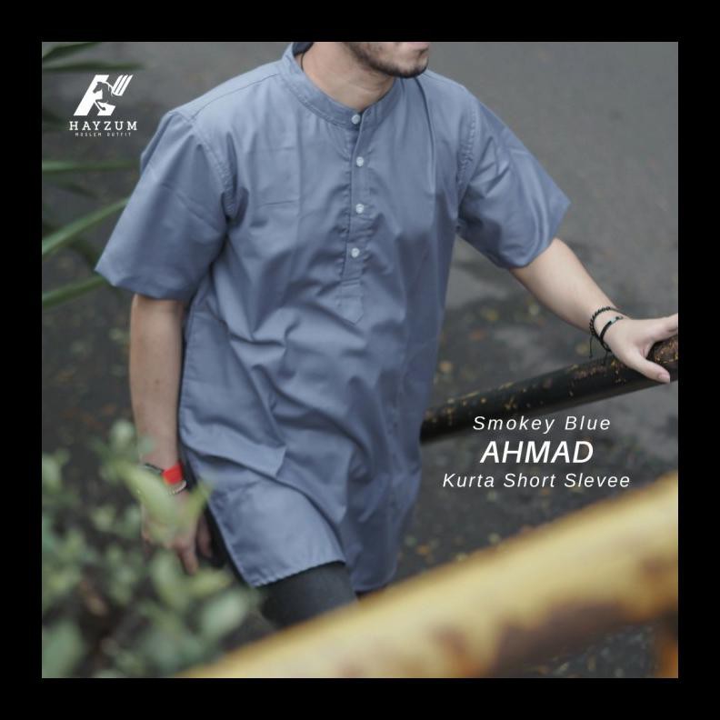 READY STOK KURTA AHMAD LENGAN PENDEK BY ELMINA HIJAB KOKO LAKI-LAKI PALING MURAH ALG