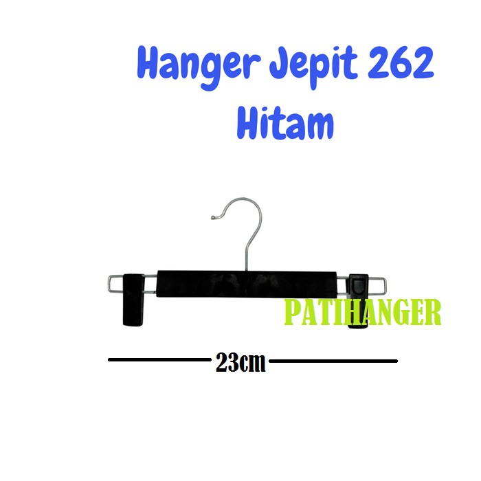 Hanger Gantungan Jepit Celana Warna Hitam/Rok Plastik Warna Hitam Code 262 (P25cm)
