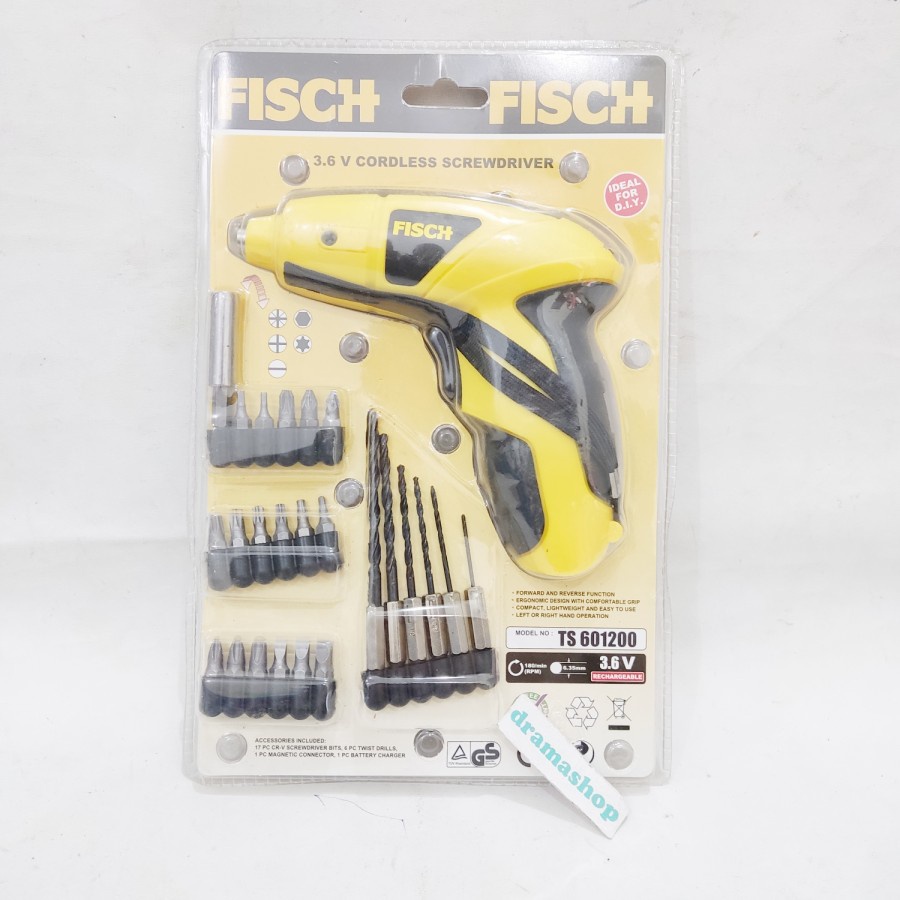 Mesin Bor Tangan Charge Tanpa Kabel Fisch