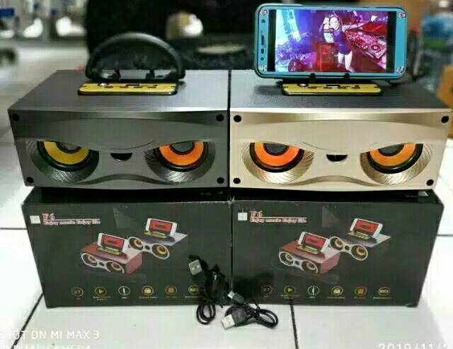 SPEAKER WIRELESS BLUETOOTH FLECO F5 F6 BT RADIO FM/SALON AKTIF PORTABLE SUPER BASS MP3 MOTIF KAYU