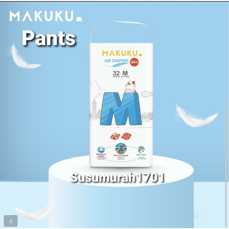 MAKUKU SLIM SAP Diaper Pants(Celana) M.32 /L.34 / XL.32/XXL.28