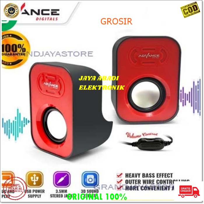 J327 ADVANCE SEPASANG SPEAKER KOMPUTER MINI USB SPK PORTABLE SUPER POWER MUSIK AUDIO PENGERAS SUARA SOUND SISTEM HIFI CHANNEL MULTIMEDIA 3D SOUND 3.5 MM STEREO LANGSUNG COLOK PAKAI USB HEMAT LISTRIK BISA PAKE POWERBANK BISA UNTUK SEGALA LAPTOP DAN PC