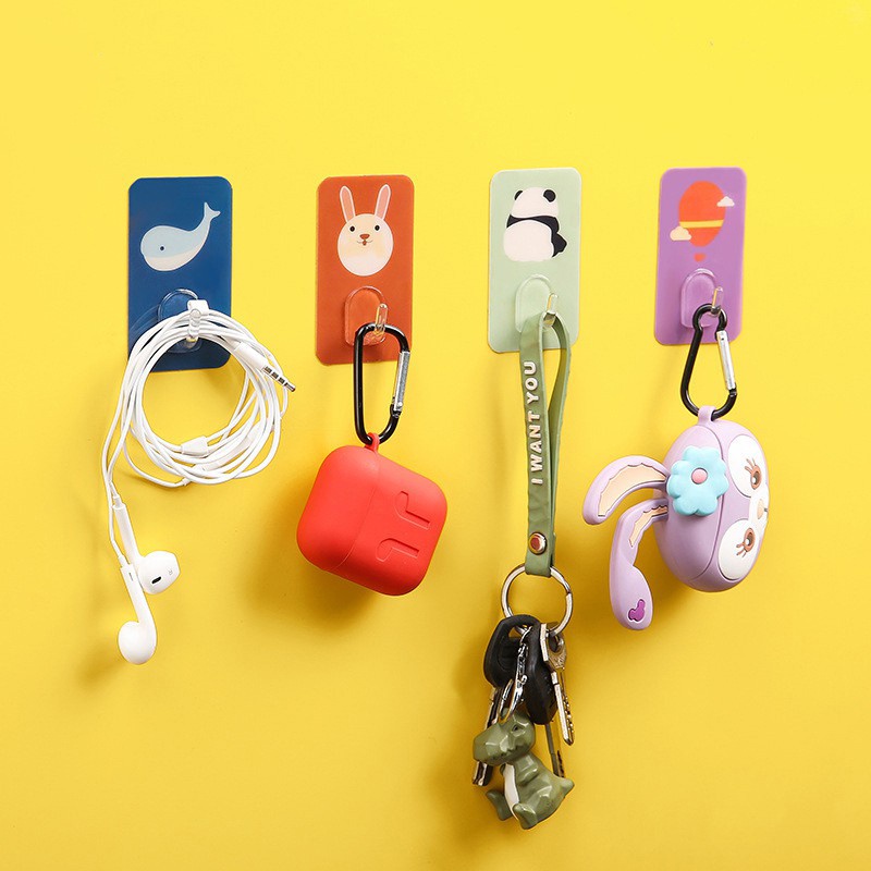 Punch-free Cute Cartoon Animal Storage Hooks / Waterproof Wall-mounted Storage Racks / Home Storage Holder