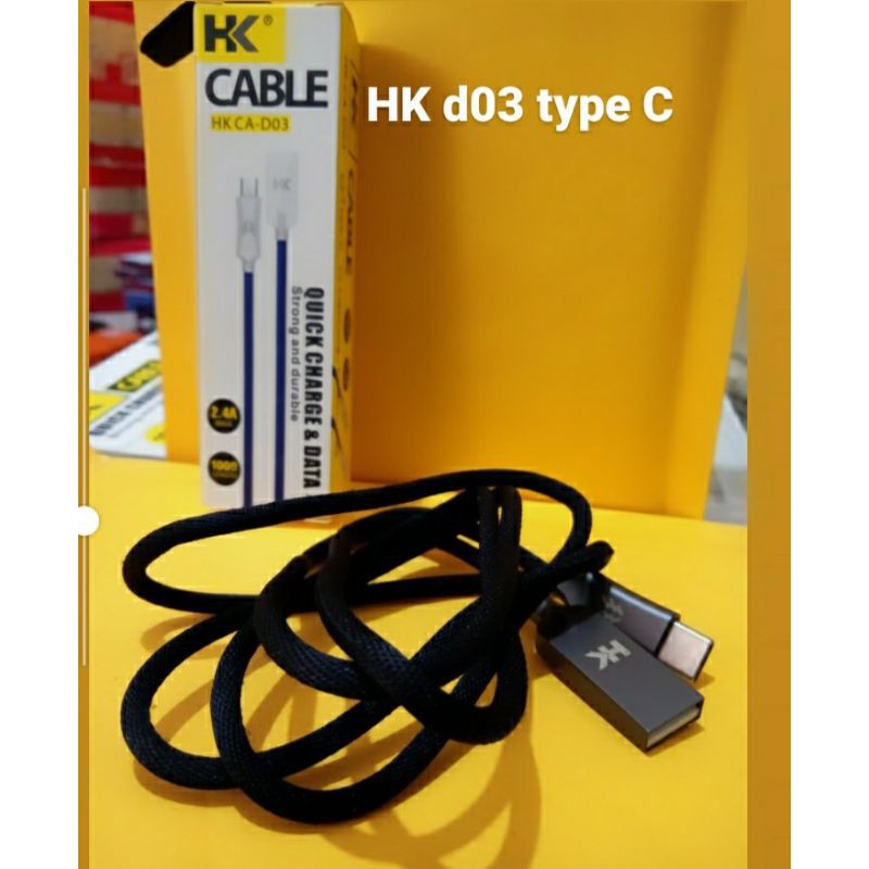 Kabel Data HK CA D-03 Fast Charging For MICRO USB / IPHONE / TYPE-C 1000mm