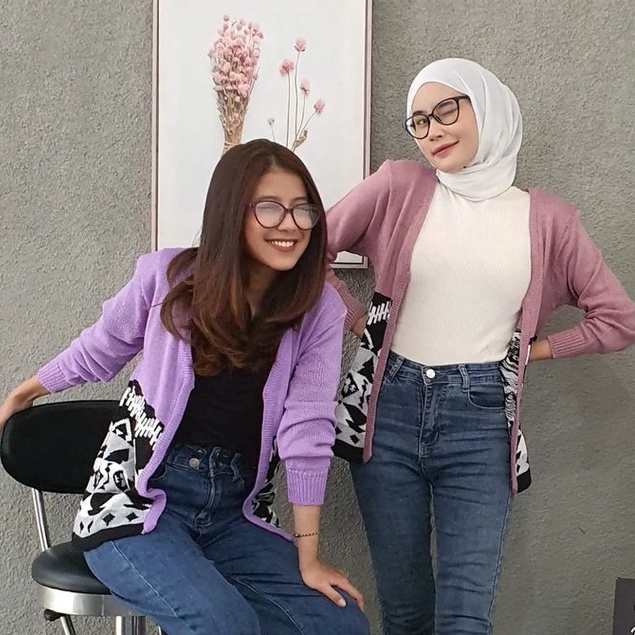 Outther Cardigant Wanita Etnika Cardie Bahan Rajut Ala Korean Style