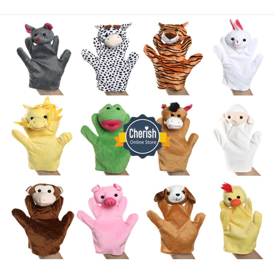 BONEKA DONGENG TANGAN EDUKASI - seri 12 Binatang - Hand Puppet - 12 Seri