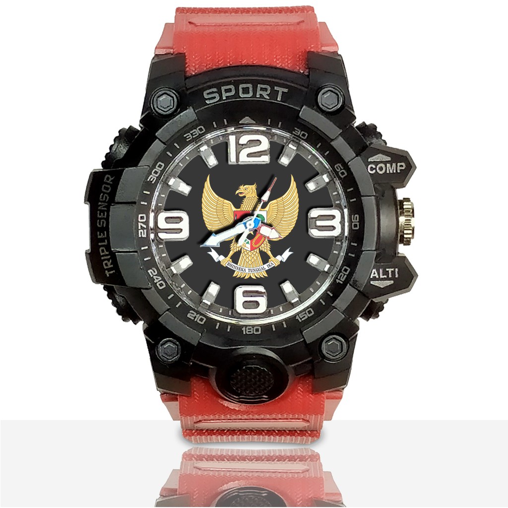 Jam Tangan Custom GARUDA PANCASILA Ruber- Water Resistant