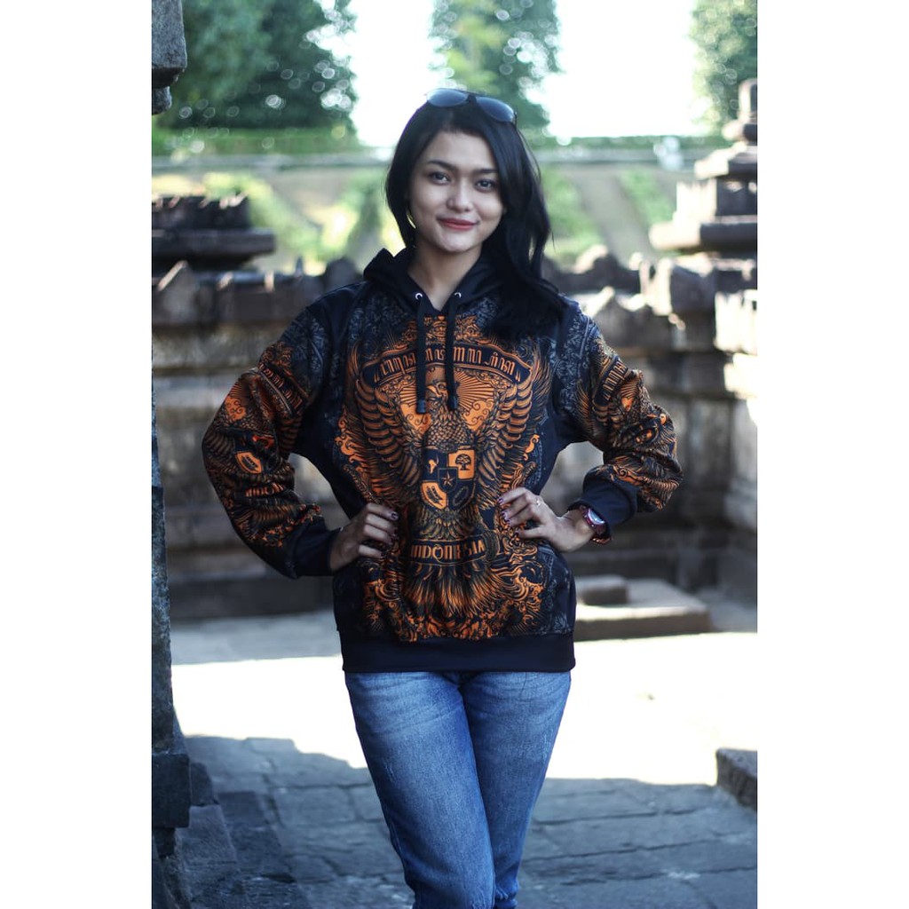 Jaket Hoodie Jumper Mindtees GARUDA BATIK by Njawa FASHION DISTRO COWOK CEWEK GAYA TERBARU ABG L3W0
