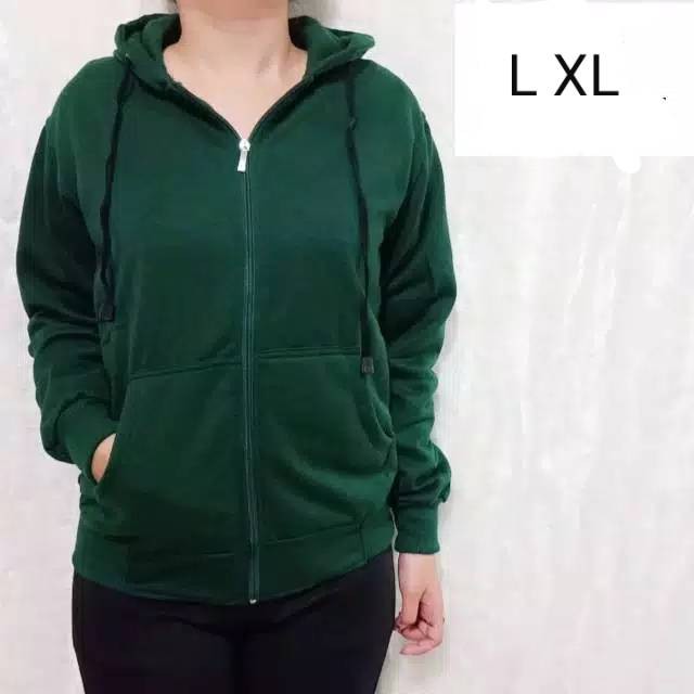 Jaket Sweater Zipper Polos Hoodie Pria Wanita