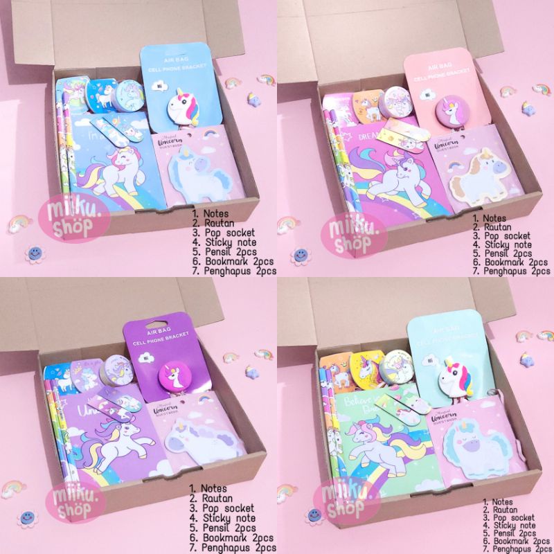 

BIRTHDAY GIFT HAMPERS | KADO ULANG TAHUN ANAK | PAKET ALAT TULIS UNICORN