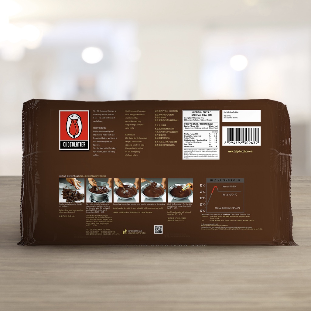 

LAKU Tulip Chocolatier Milk Compound Chocolate 1Kg