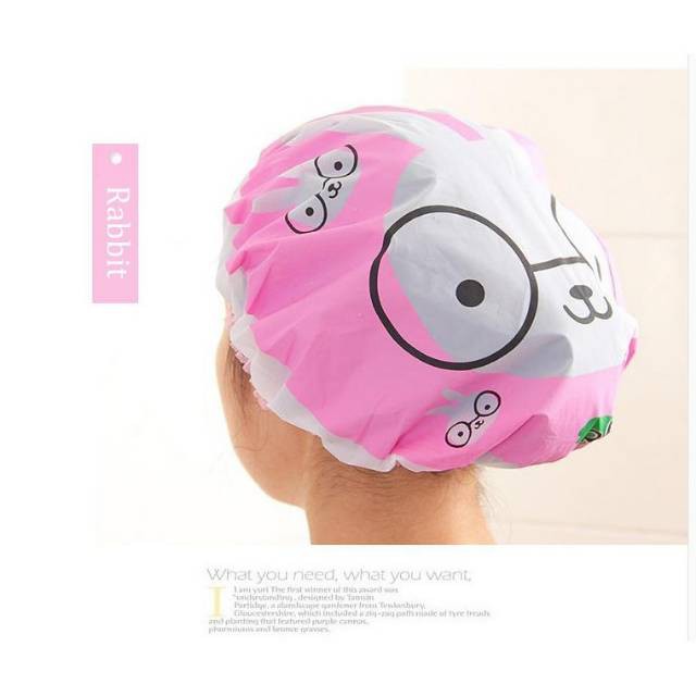 Shower Cap Karakter / Shower Cap Platik / Topi Mandi Karakter