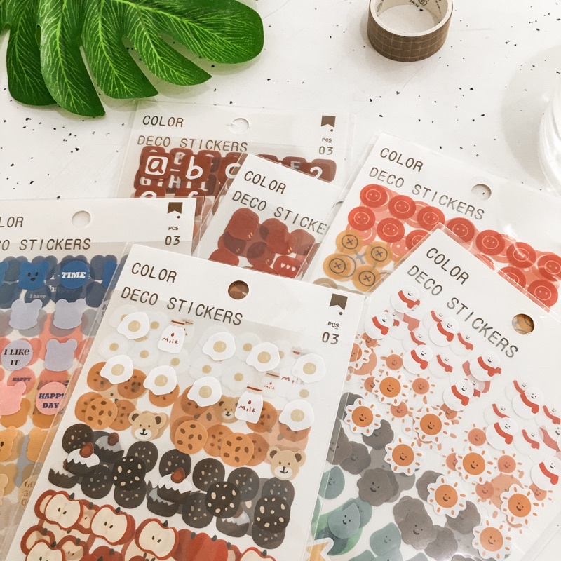 

[MIUKIEE] 3Pcs COLOR STICKER DECO Scrapbook Journal Mr. Paper
