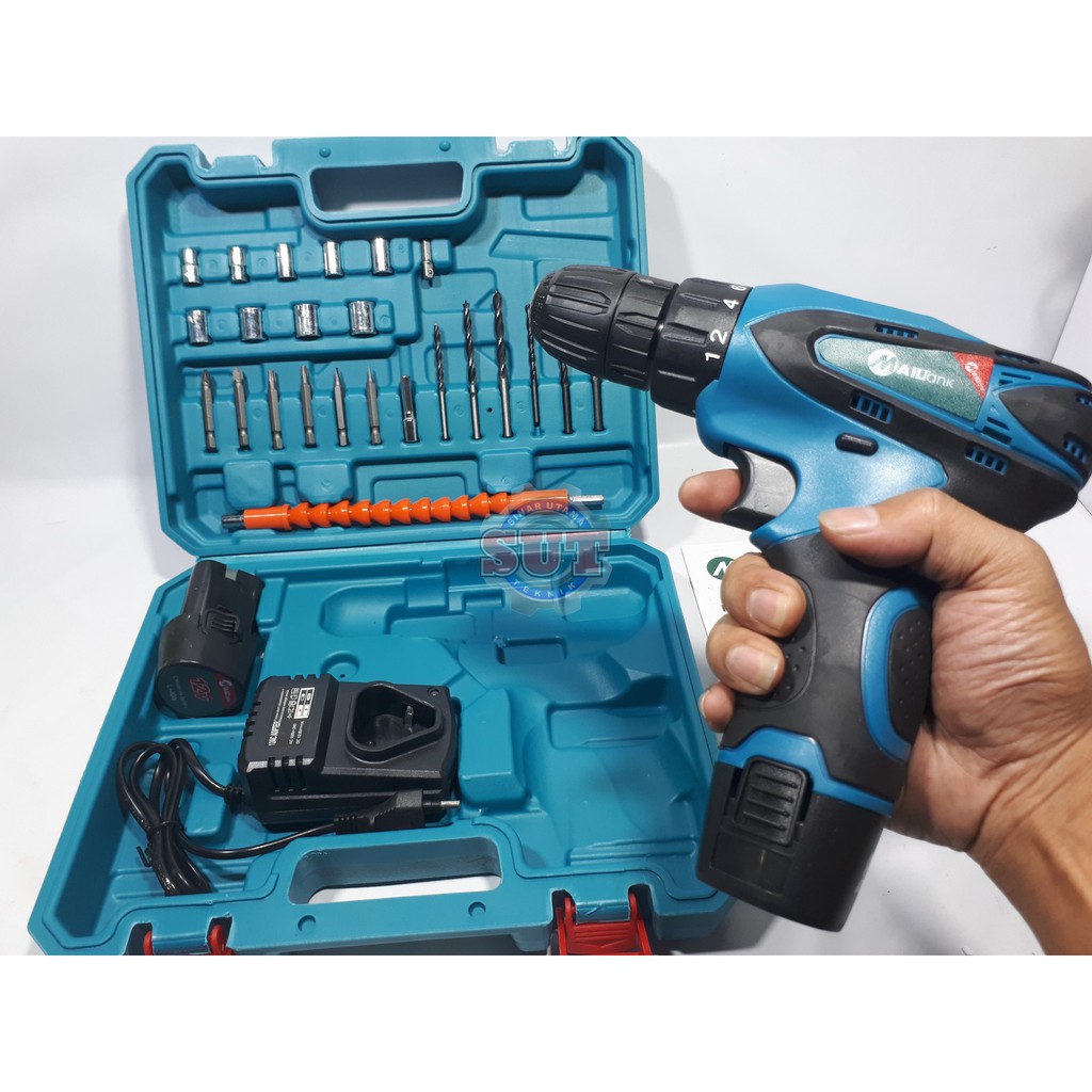MAILTANK SH191 MESIN BOR CORDLESS DRILL 12V MAILTANK 2 BATRE