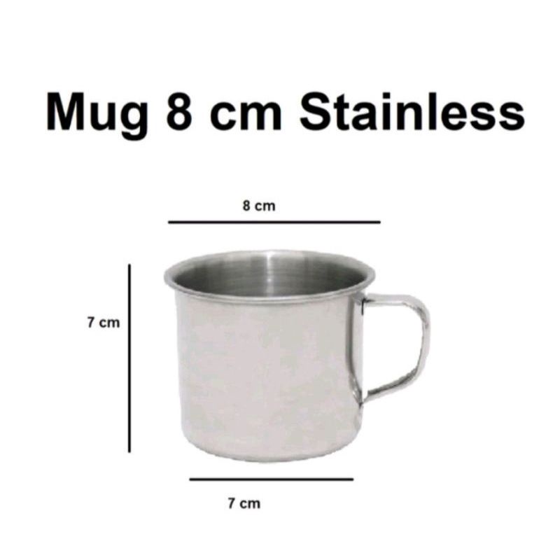 mug stainless steel 8cm - cangkir mug 8cm