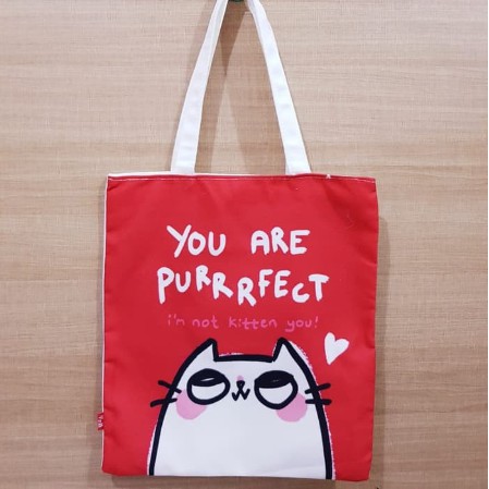 Tas Tote Kanvas Tebal Motif Animasi Fashion Korea / Bag Tote Tas Tote Animasi Lucu