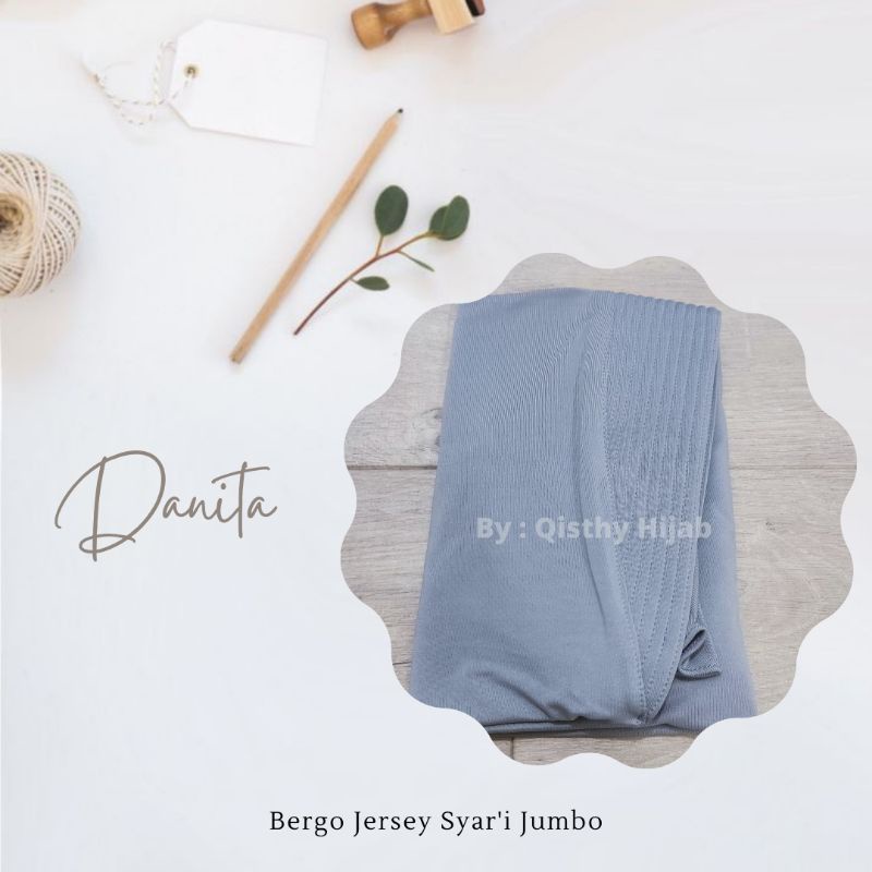 Danita Bergo Jumbo Syar'i | Hijab Instan Syar'i | Khimar Daily Instan Bergo Original | Hijab Menutup Dada | Kerudung Instan Jersey | Hijab Bergo Jersey Jumbo | Hijab jersey Khimar Murah | Khimar Jumbo  Syar'i | Jilbab Pengajian | Khimar Jumbo Premium-Abu Muda