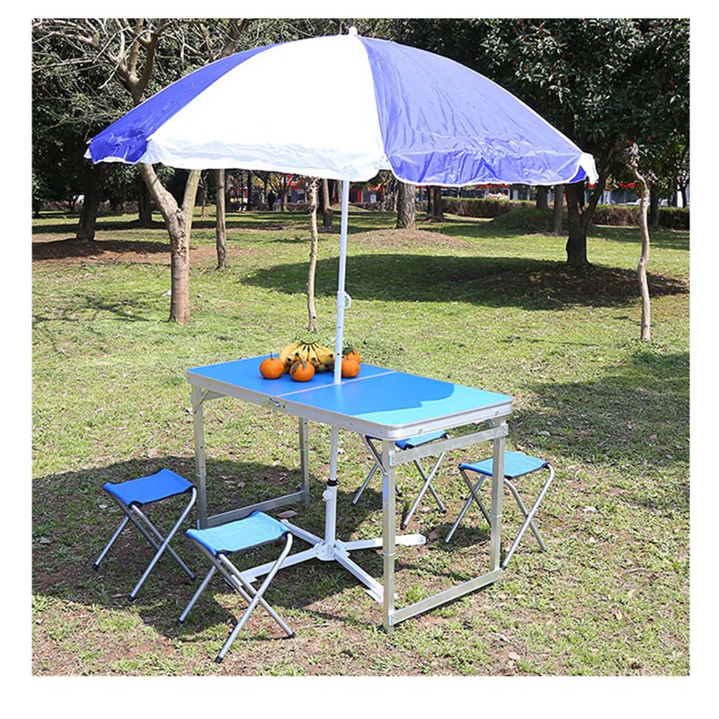 GEOMETRICS DREAM Meja Kursi Piknik Foldable Portable Aluminium - ALL-37 - Blue