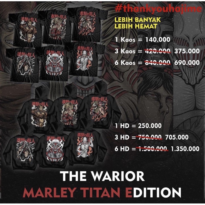kaos attack on titan - marley titan edition @gearsecond.apparel