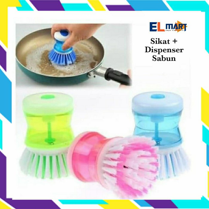 Sikat Wajan Panci Dispenser Sabun 2in1 Dish Washing Sebaguna SK04