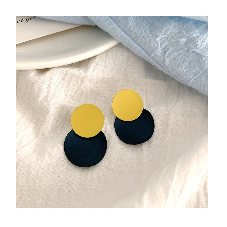 Anting Tusuk Gantung temperament Warna Biru Gaya Retrosimple Untuk Wanita