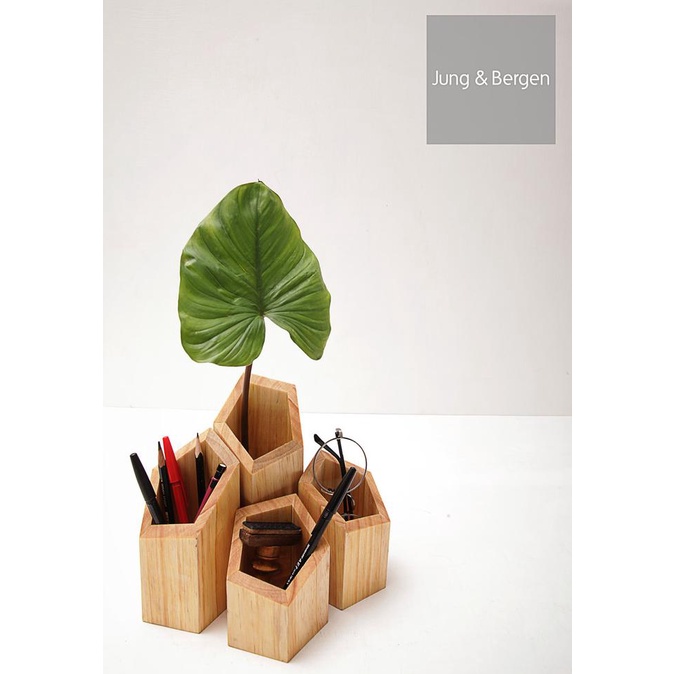 

Hanya Disini] Wood Pen Holder Petra Tempat Pensil Kayu Desktop Storage Stationery