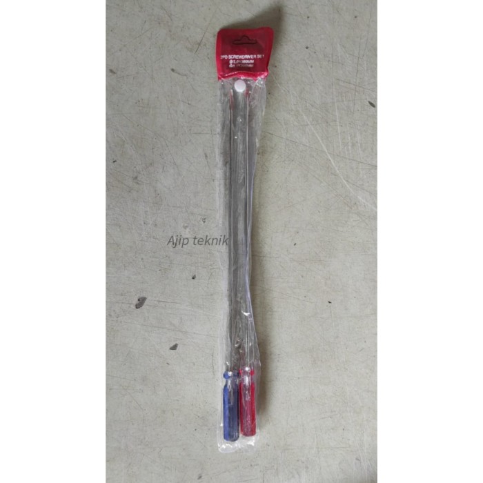 Obeng 2pcs kurus panjang 12 inch obeng setting 5mm min plus termurah