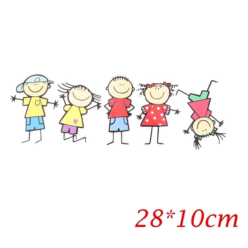 [1 Pcs Funny Cartoon Cute Family KidsSticker ]  [Automobile Fuel Gauge，Window Self-Adhesive PVC Stickers / Car Decoration Decal]