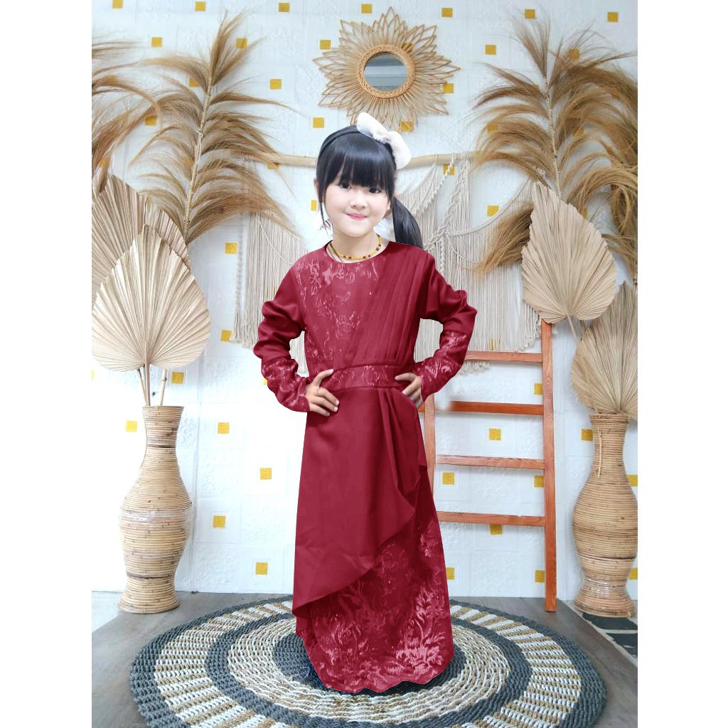 Gamis RenaKid  / GAMIS BRUKAT ANAK/GAMIS KONDANGAN ANAK/GAMIS ANAK BAHAN MOSCREPE KOMBINASI TILE/GAMIS SERAGAM