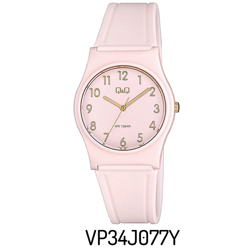 Q&Q Original Jam Tangan Wanita VP34J Series - Jam Tangan Unisex - Karet-VP34J077Y Pink