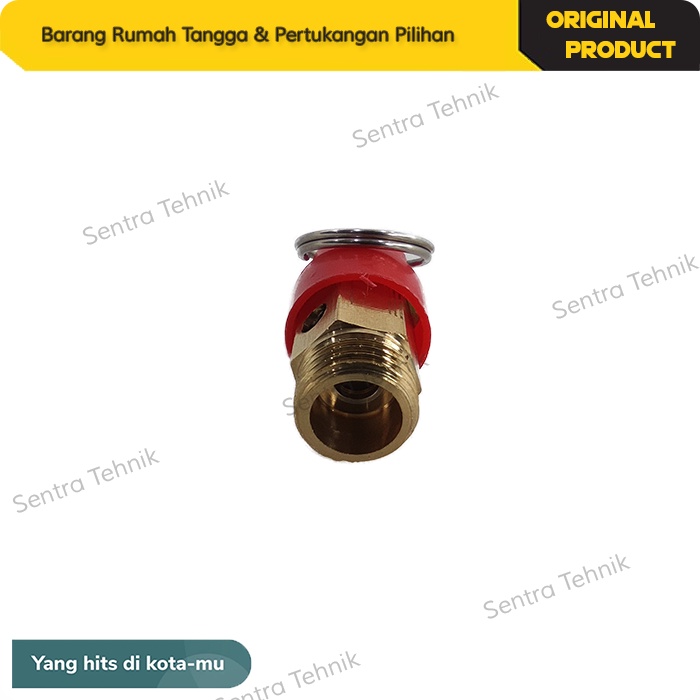 Safety Valve Kuningan 1/4&quot; Mini Safety Valve Kompresor 1/4 Inch Merah