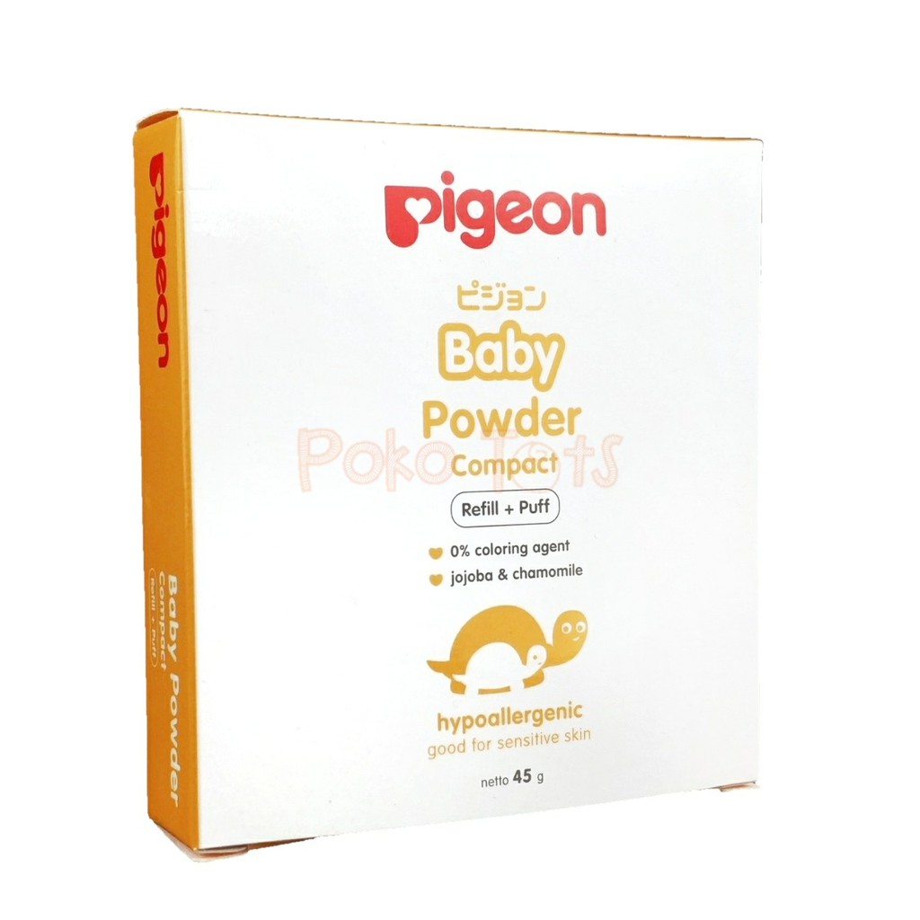 Pigeon Baby Compact Powder 45gr Refill + Puff Bedak Bayi Padat 45 gram