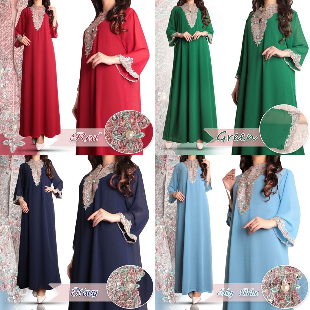 KIYOWO-Kaftan Payet Modern Baju Muslim Dress Fashion Muslimah Wanita