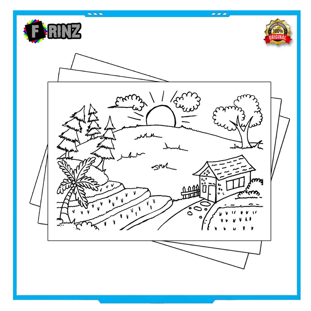 Gambar Sketsa Mewarnai ~ 17 . Pemandangan Part 1 / Seketsa Lukis / Drawing Sketch / Menggambar-03