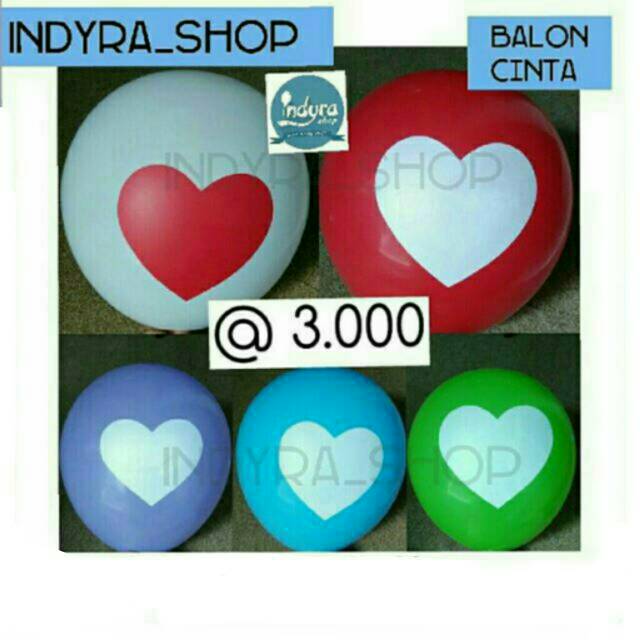 Balon Latek Latex Lateks Metalik Cinta / Love Merah Putih Biru Ungu Hijau