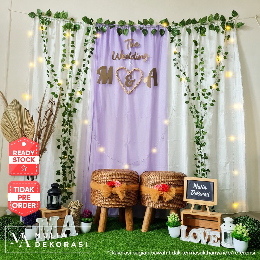 Dekorasi Lamaran Tunangan Backdrop Nikahan PhotoBooth DIY Akad Nikah Aqiqah Khitan Paket Mulia RR