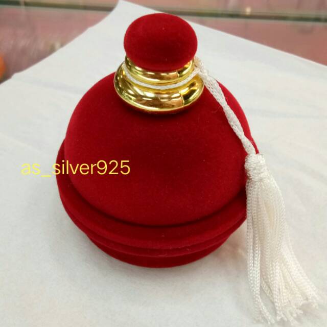 Kotak cincin botol parfume/single ring box/wedding ring box/kotak seserahan bludru