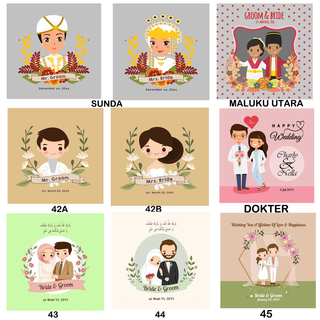 (0,6 cm) Hadiah Pernikahan Kado Pernikahan Poster Wedding Wall Decor Couple Custom Pajangan Dinding