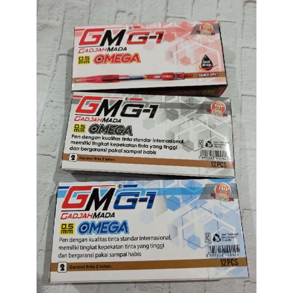 

(12pc) Pulpen Gahjahmada G-1 GM Omega 0.5mm/ MERAH DAN BIRU