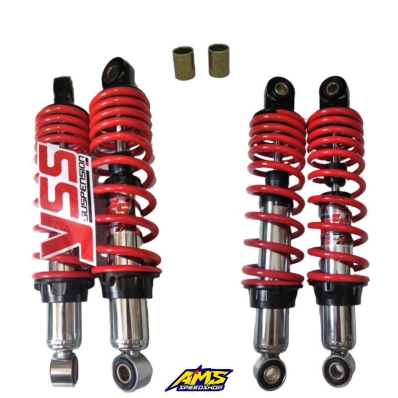 Shock Breaker Shock Belakang honda Supra x 125 110 Chrome/Red Merk YSS 340 mm top up prime
