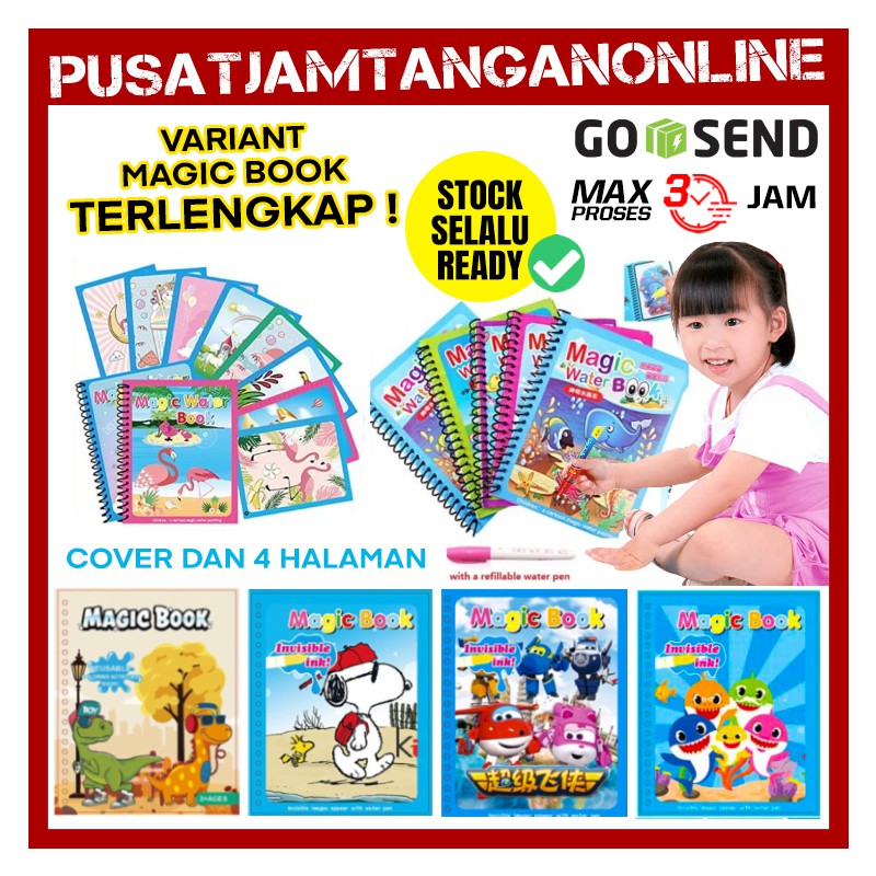 

SOUVENIR BUKU MAGIC water BOOK / DOODLE BOOK / MAGIC buku menggambar / MAINAN ANAK REUSABLE BOOK